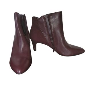 Alfani Harpper l Malbec Leather Dark Mauve 2.5" Heel Women Boots Size 7.5 M